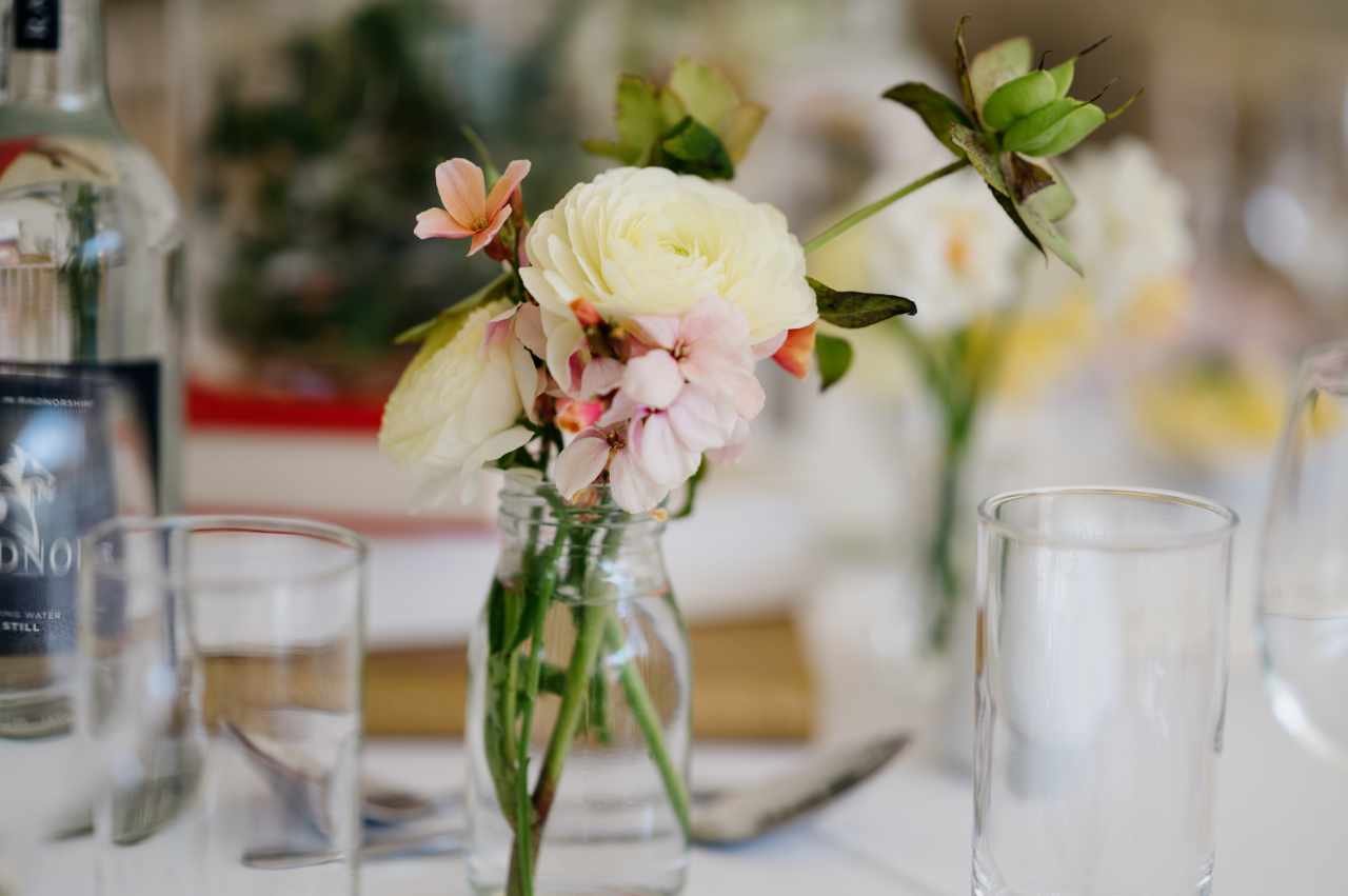 beautiful wedding flowers in vase
