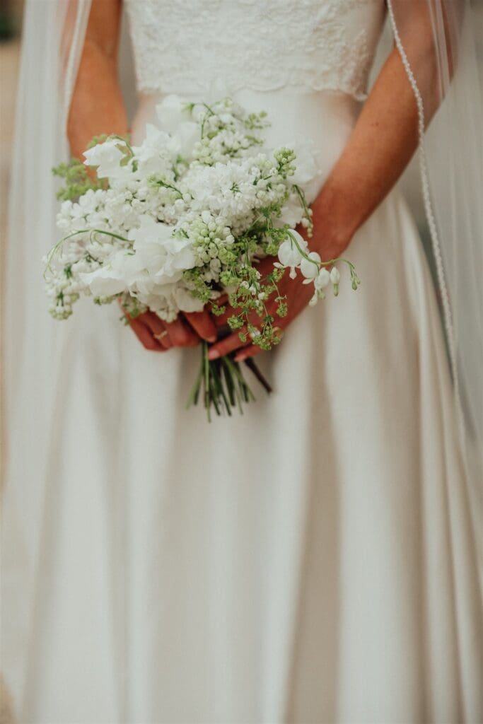 Spring Bridal Bouquet with sweet peas